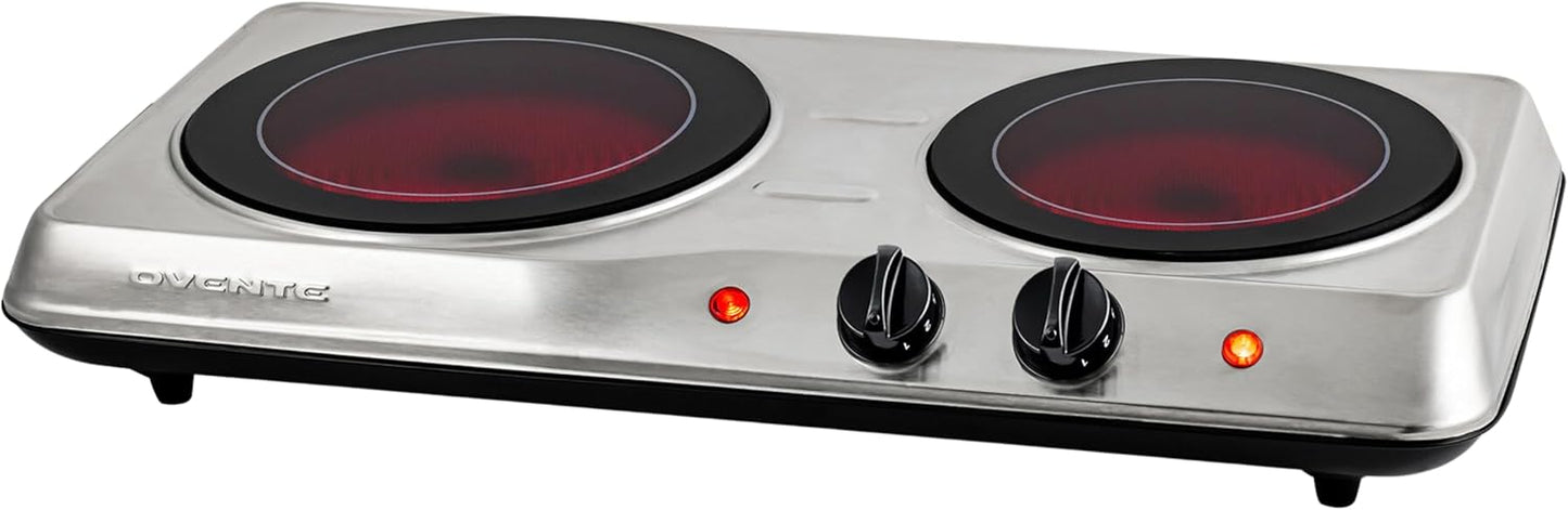 OVENTE Countertop Infrared Double Burner for Hassle-Free Cooking
