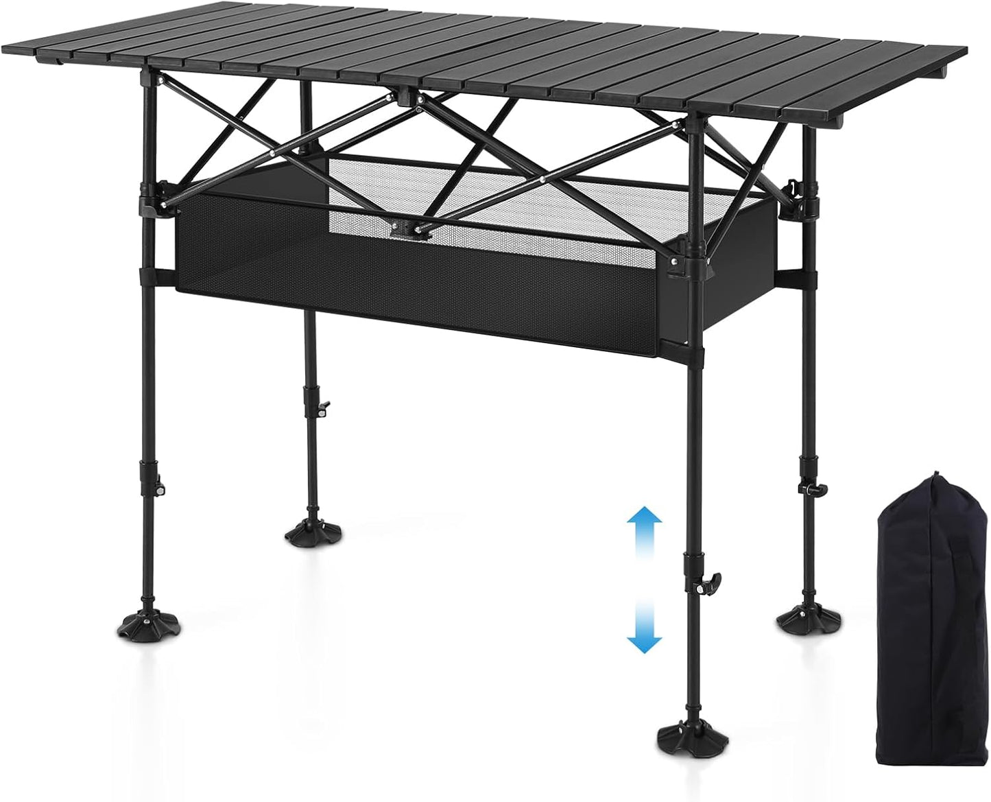 LET'S CAMP Portable Aluminum Roll-up Table