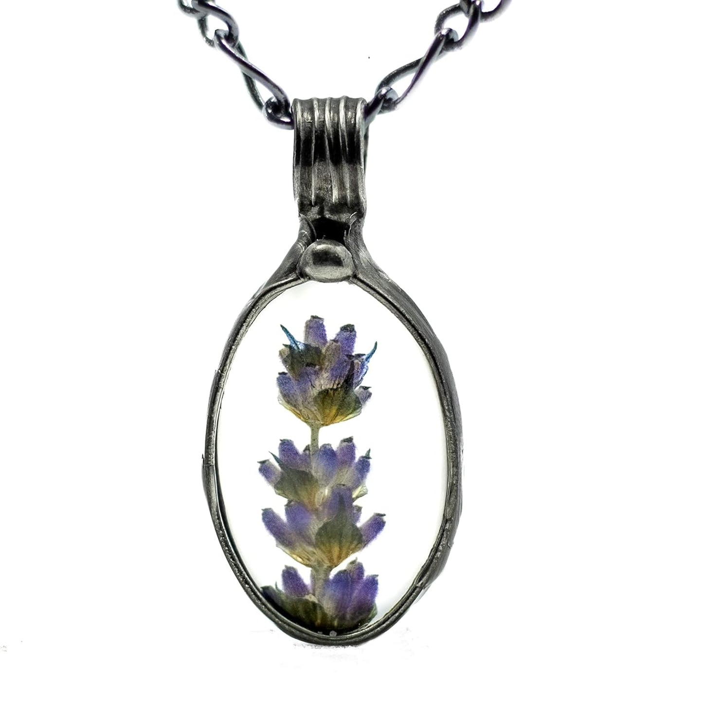 Lavender Necklace for Women - Real Pressed Flower Pendant