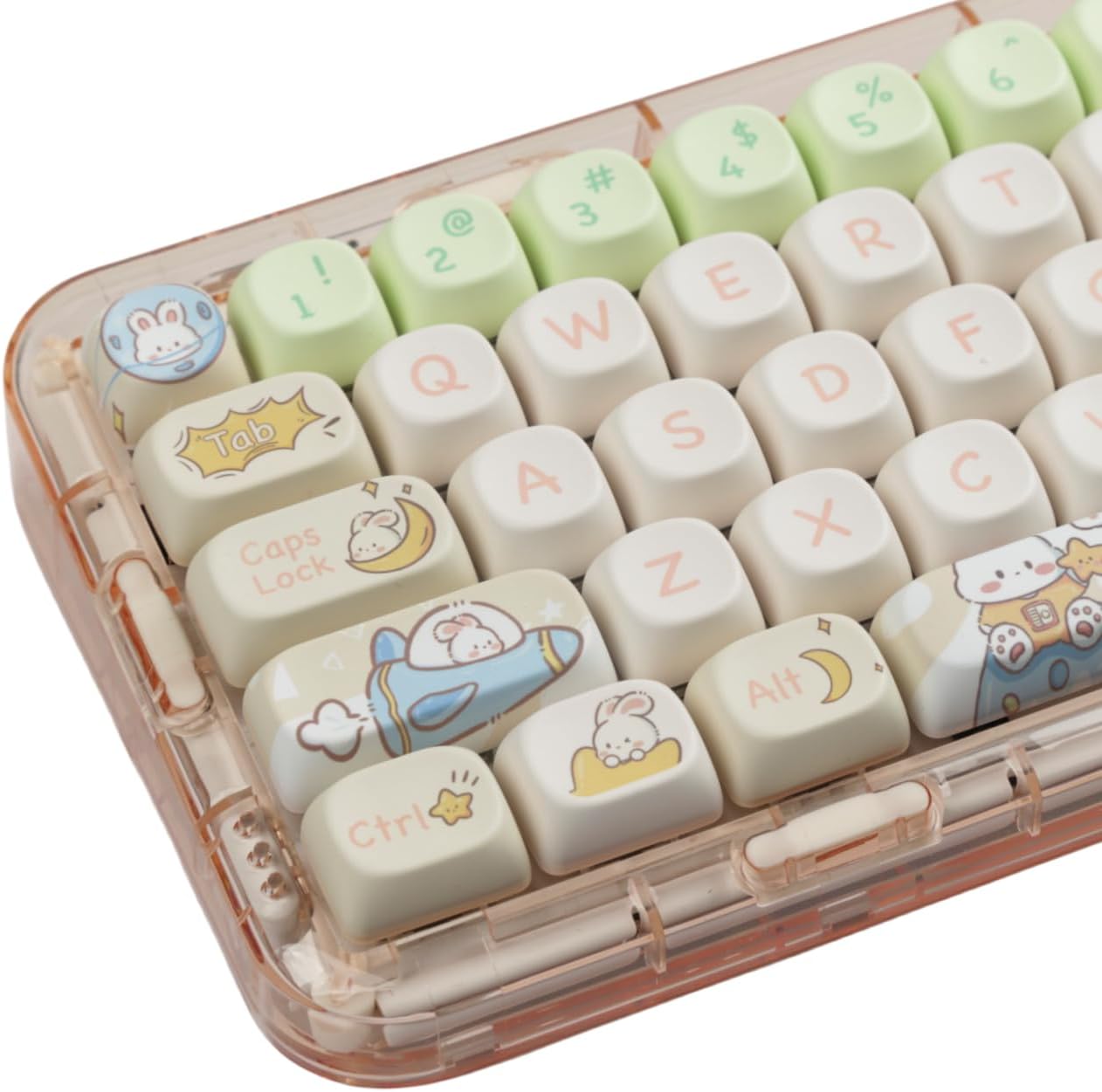 Moa Profile Keycaps Cute Rabbit Custom PBT Dye-sub Keycap Set