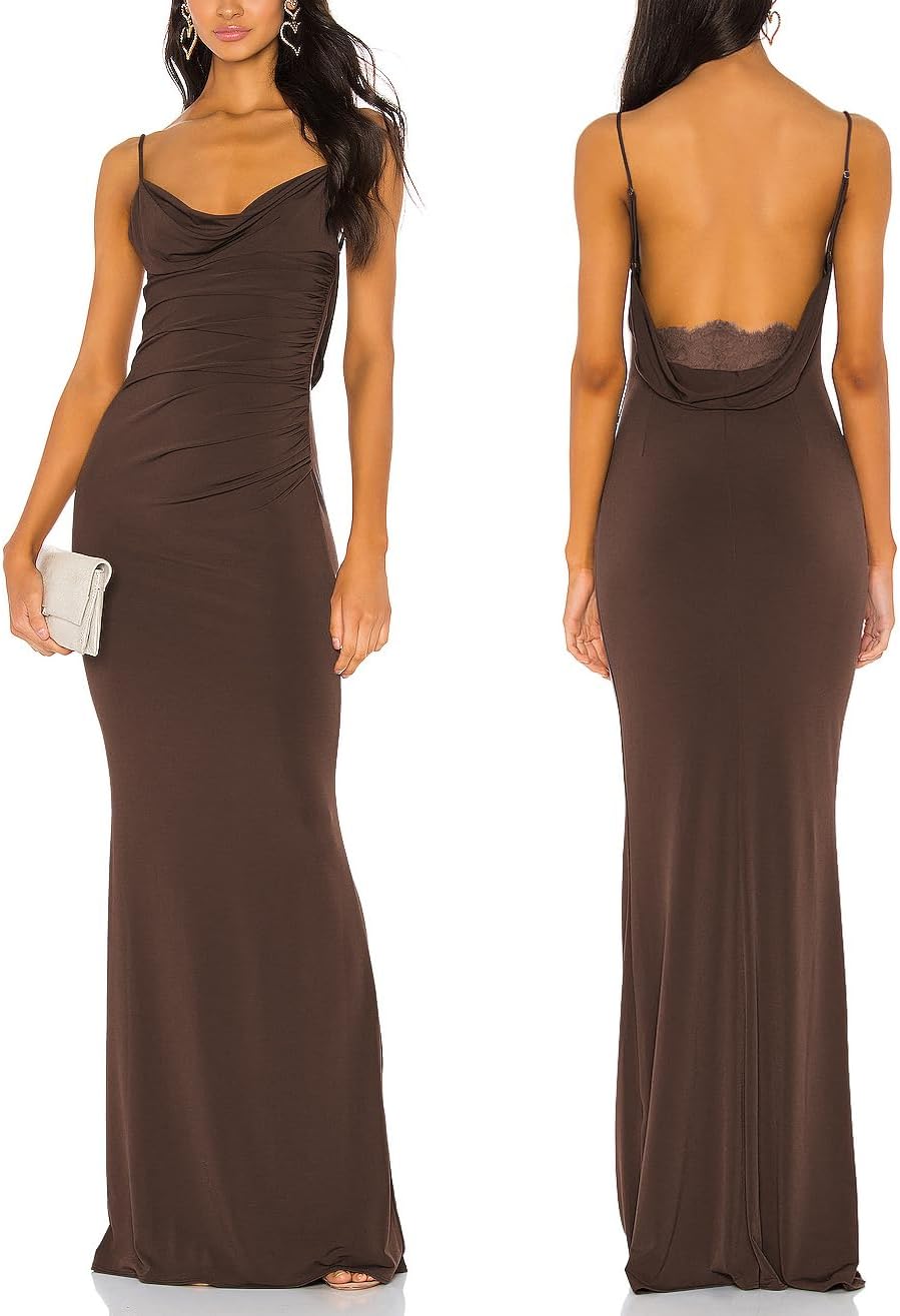 Aigeman Women Spaghetti Straps Mermaid Evening Gown for Elegance