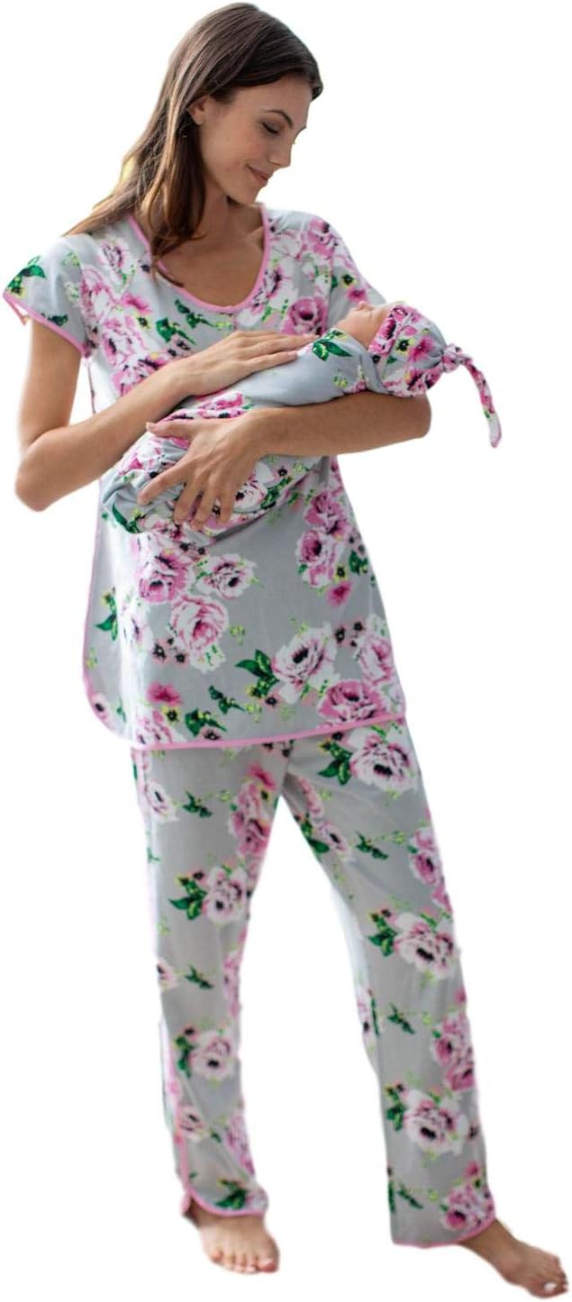 Mommy and Me Family Matching Pajamas with Baby Swaddle Set