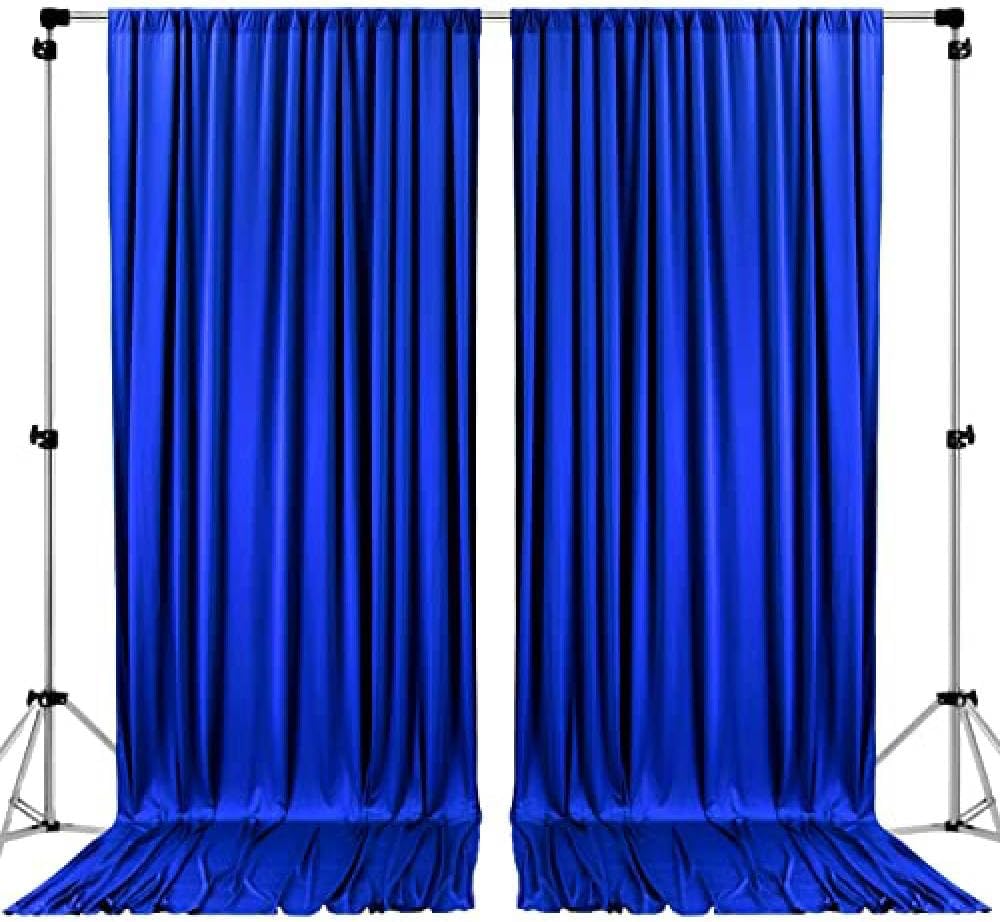 10x10 Royal Blue Polyester Backdrop Drapes for Events and Home