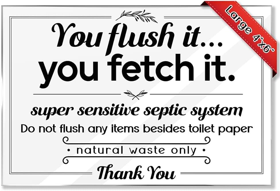 Flush Only Toilet Paper Signs - 10-Pack Acrylic Bathroom Signs