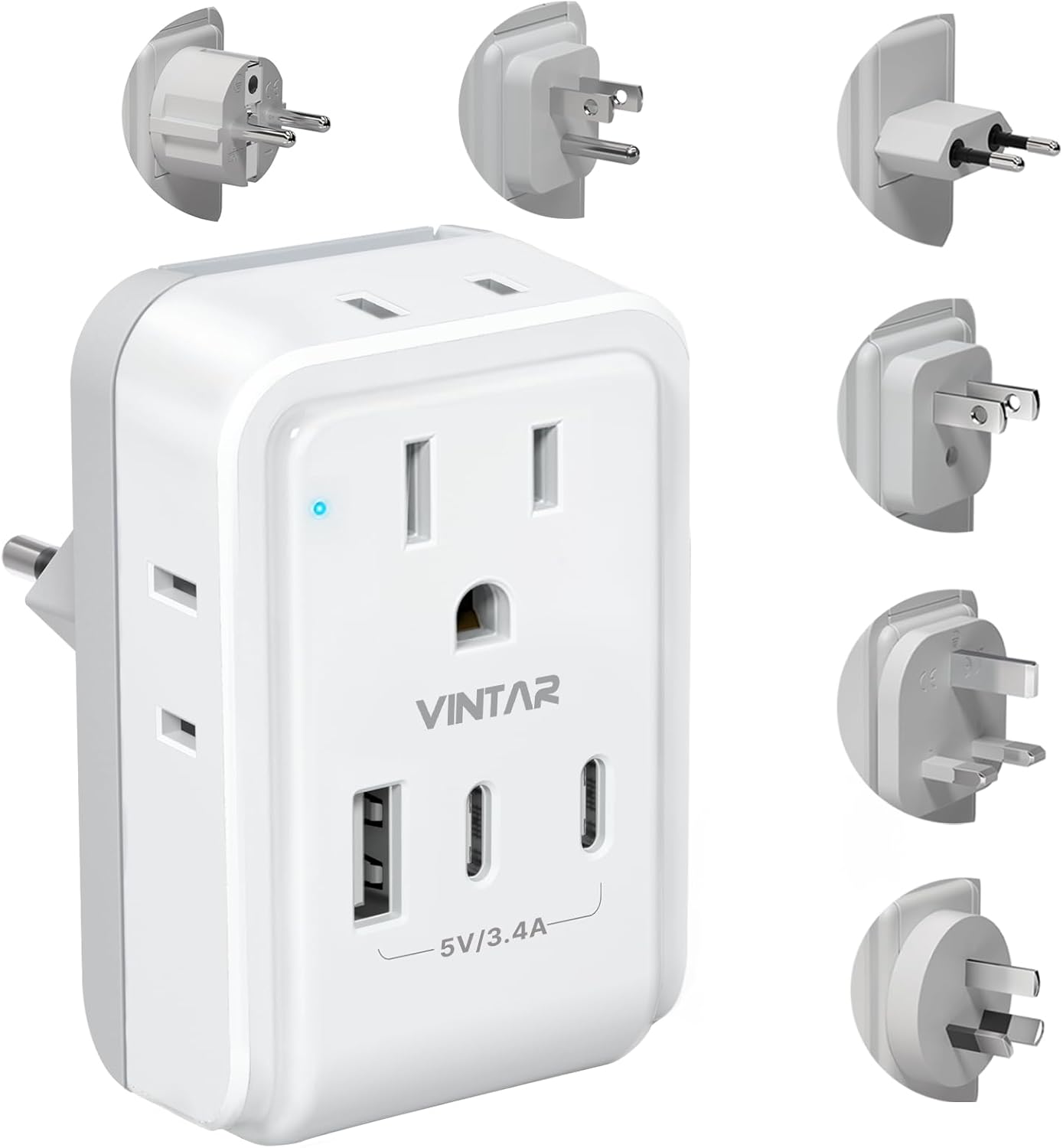 VINTAR Universal Travel Adapter Kit for Worldwide Charging Needs