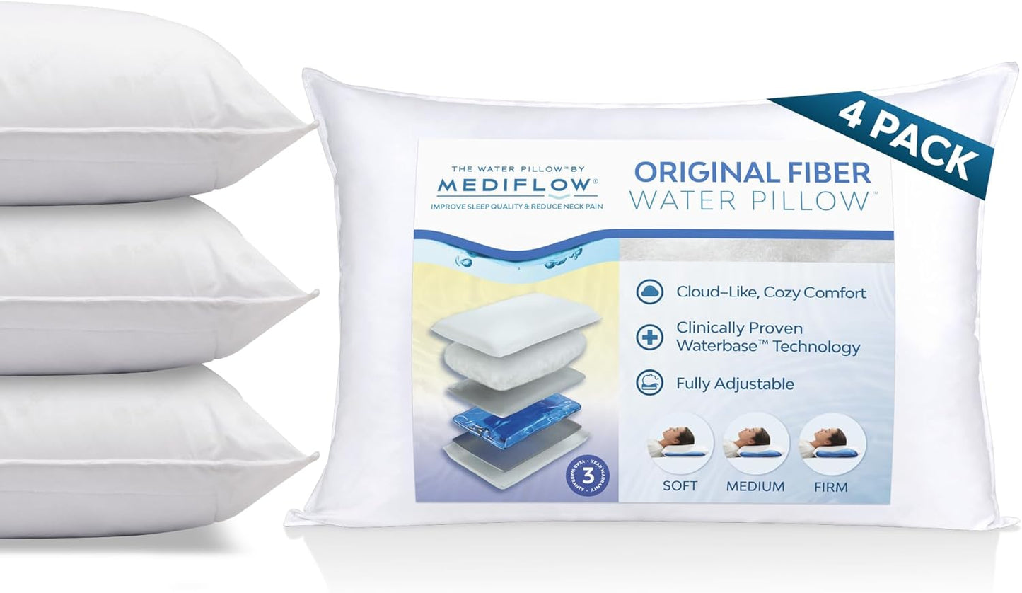 Mediflow Fiber Water Pillow for Neck Pain Relief and Comfort