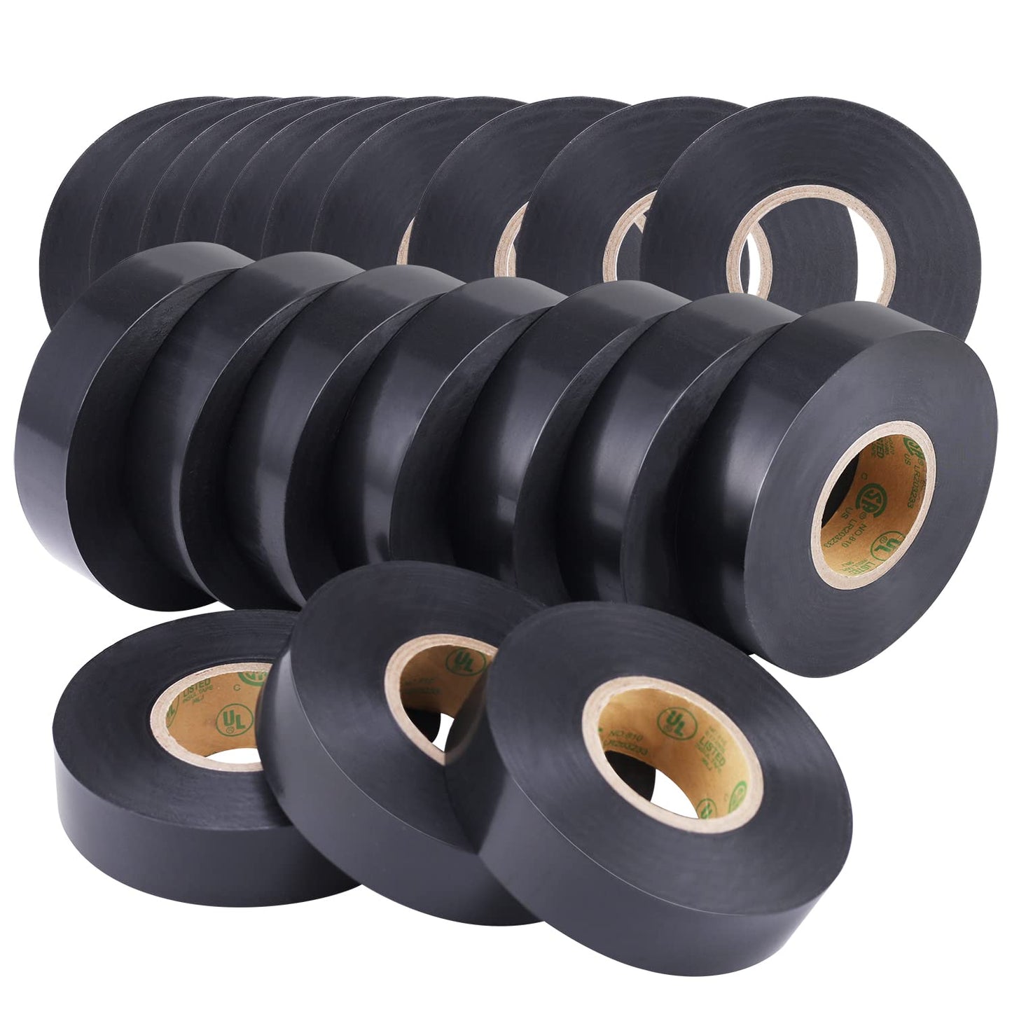Lichamp 20-Pack Black Electrical Tape for All-Weather Durability