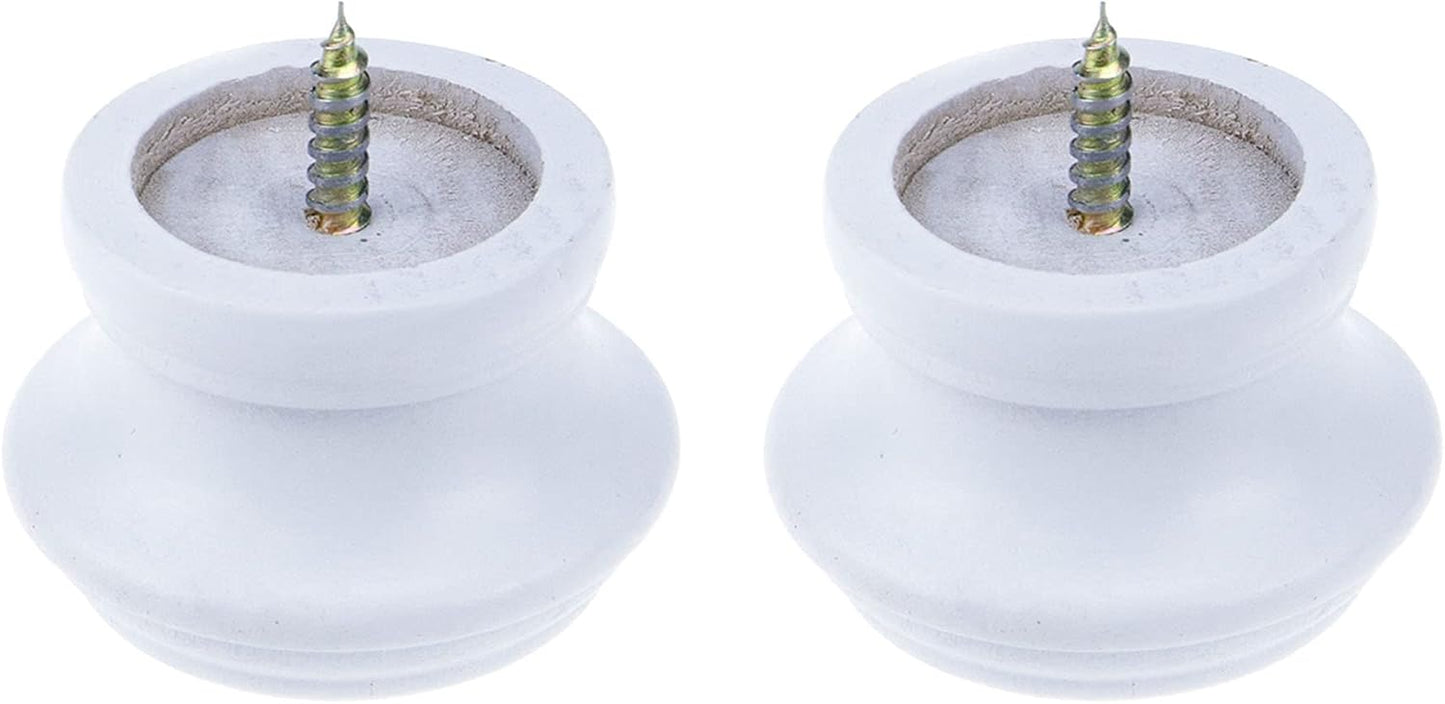 T Tulead White Wood Curtain Rod Finials - Pack of 2