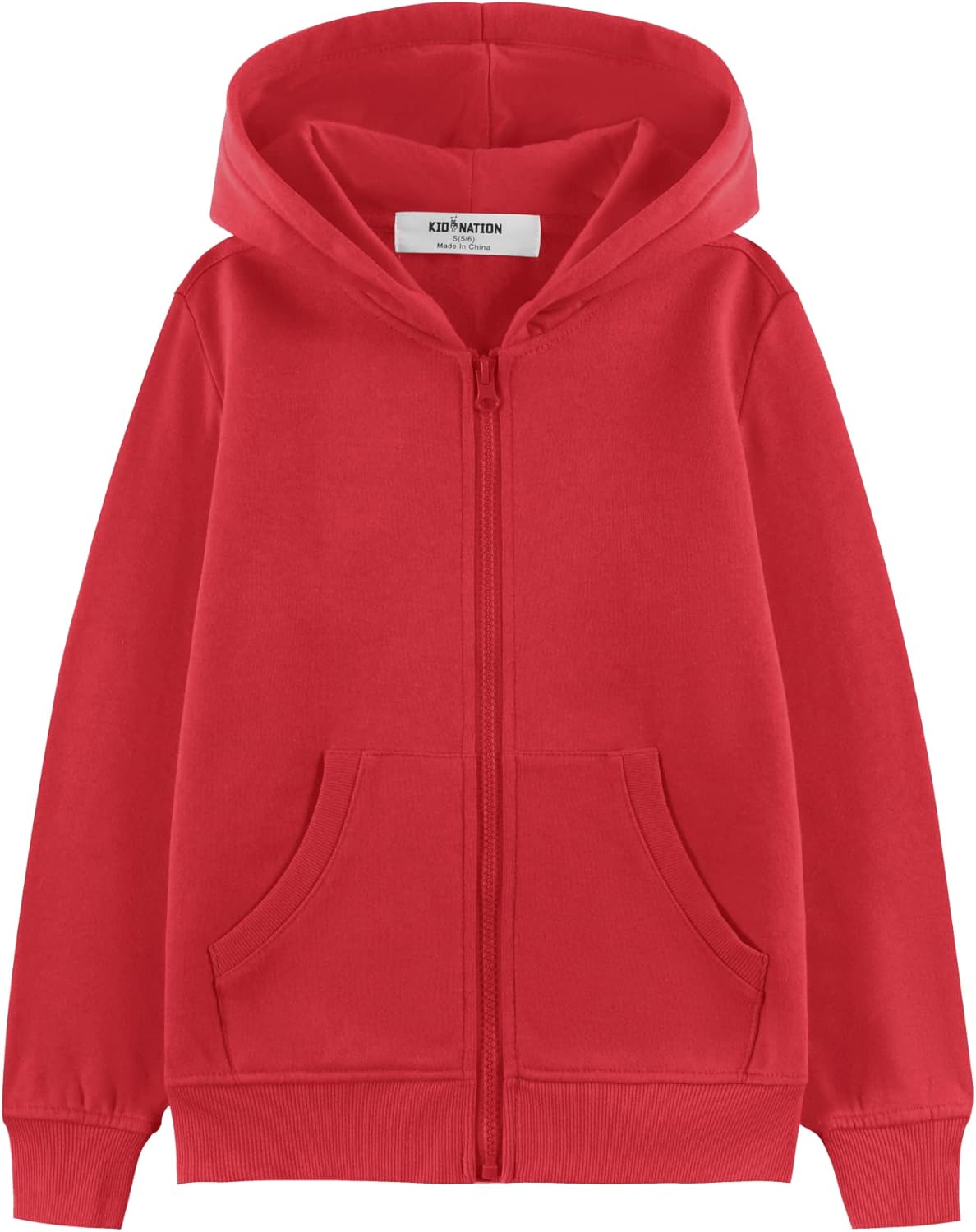Kid Nation Kids Soft Brushed Fleece Zip-Up Hoodie for All Ages