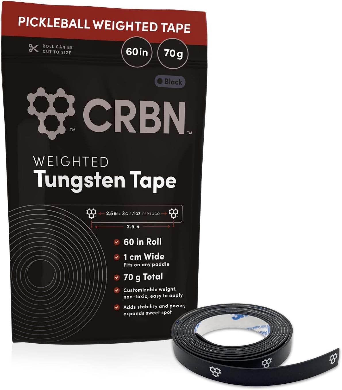 CRBN Tungsten and Lead Tape for Pickleball Paddles - Enhance Stability