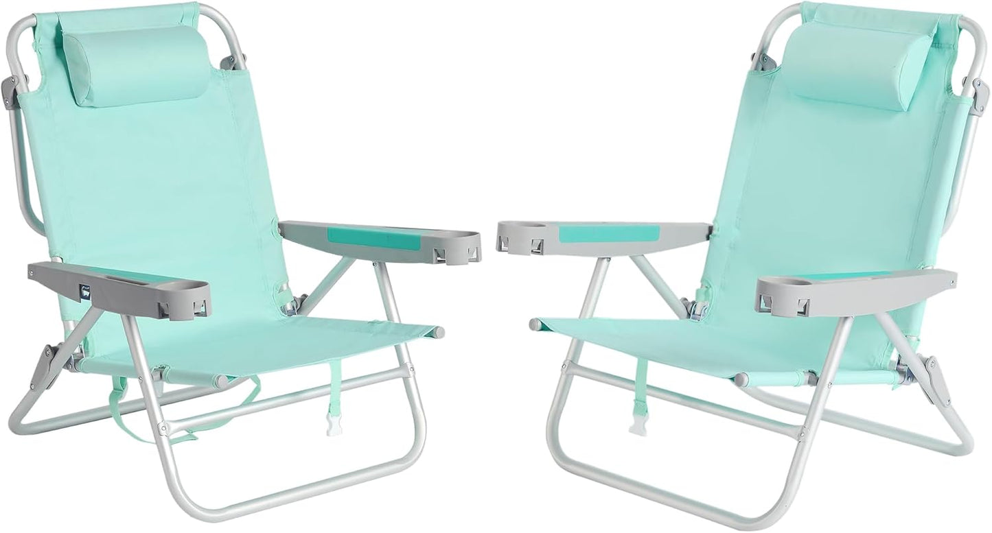 SUNNYFEEL Extra Wide Low Beach Chair 2 Pack for Ultimate Comfort