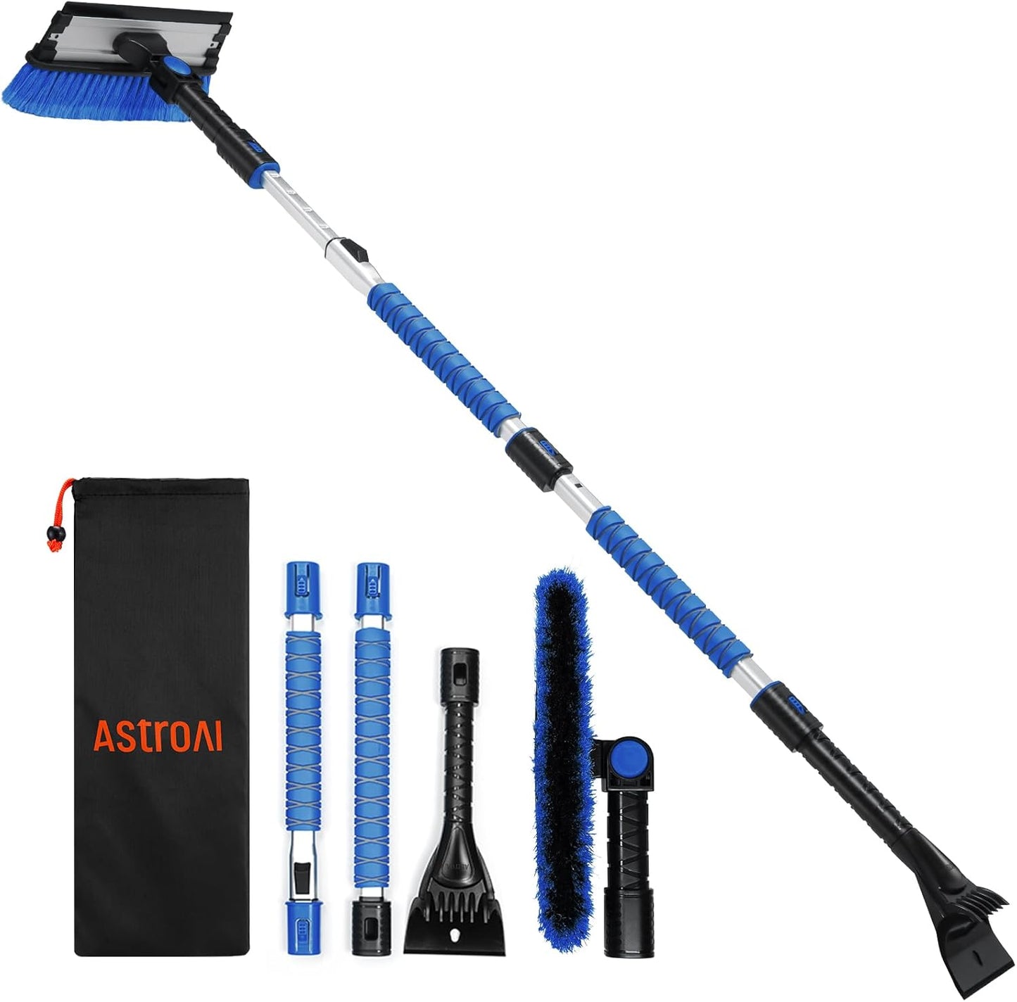 AstroAI 62.4in Ice Scrapers for Car Windshield - 3 in 1 Tool