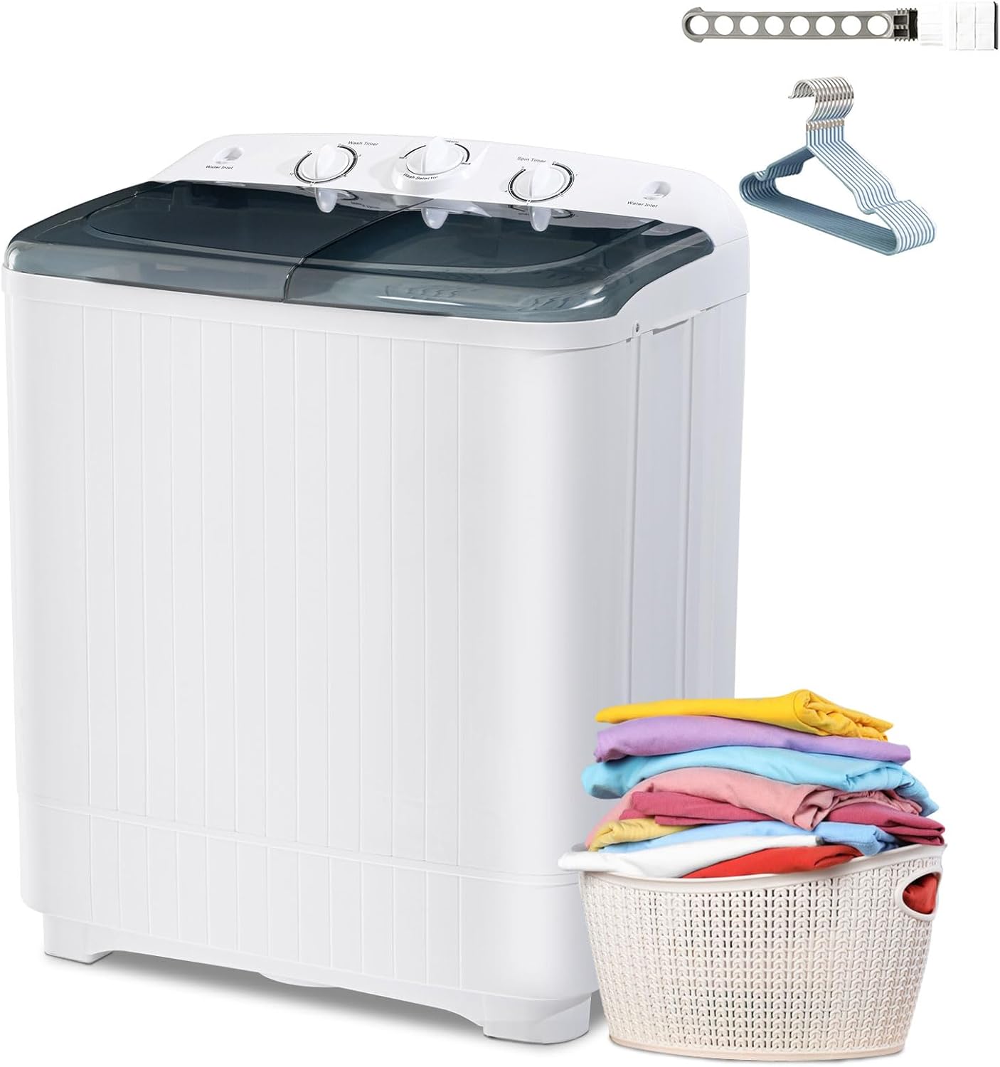 2-in-1 Portable Washing Machine with Large Capacity for Easy Use