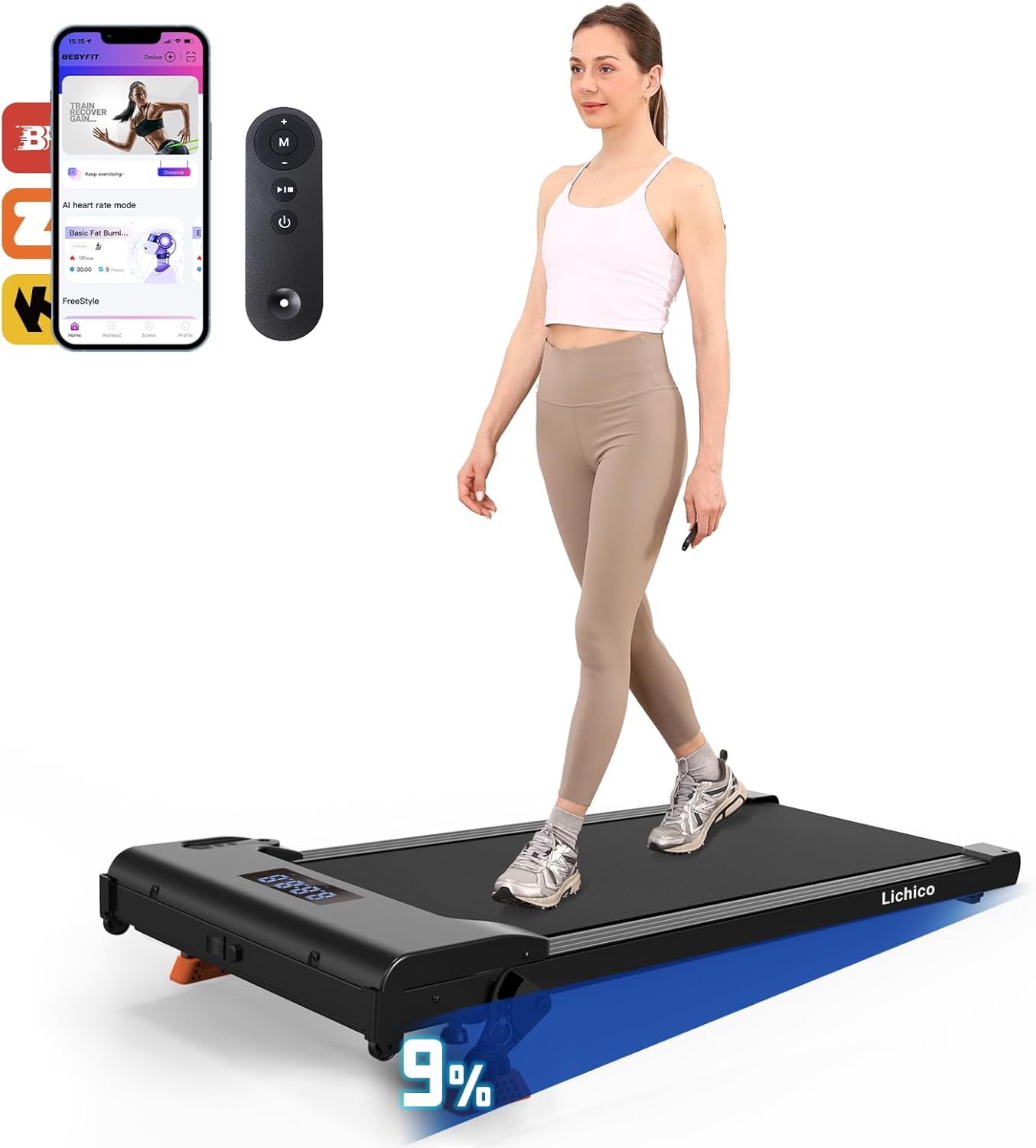 Quiet Lichico Under Desk Treadmill for Home & Office