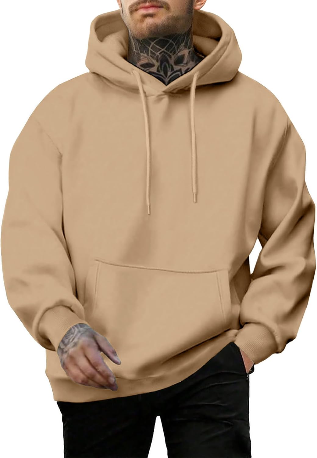 Comfortable Casual Cotton Essentials Hoodie for Men by PLEPAN