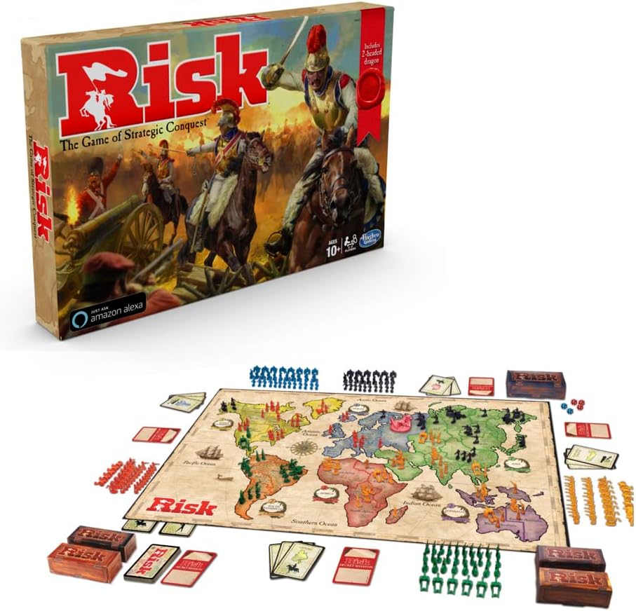 Hasbro Risk Game with Dragon & Alexa: Strategy Fun!