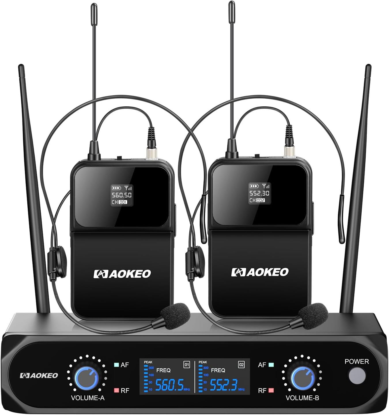 AOKEO Wireless Microphone System for Karaoke and Events