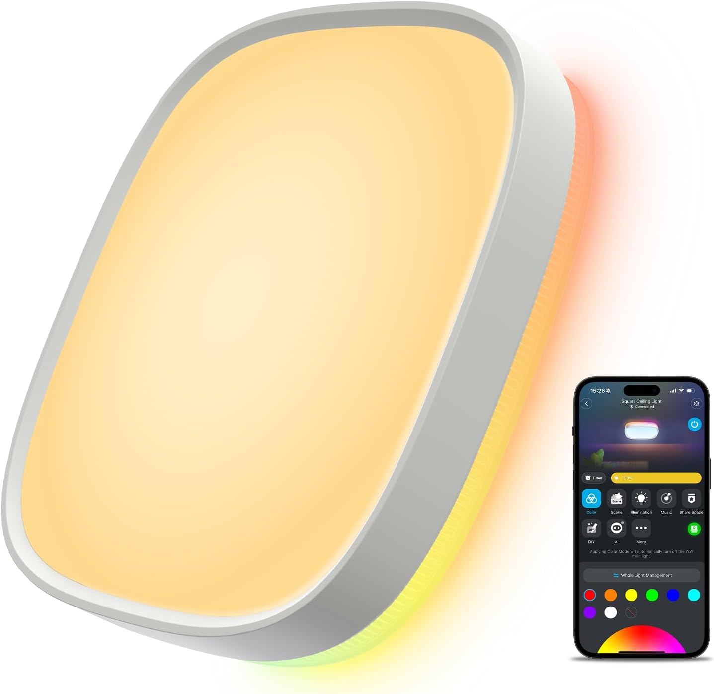 Govee Smart Ceiling Light Fixture with RGBIC for Home Lighting
