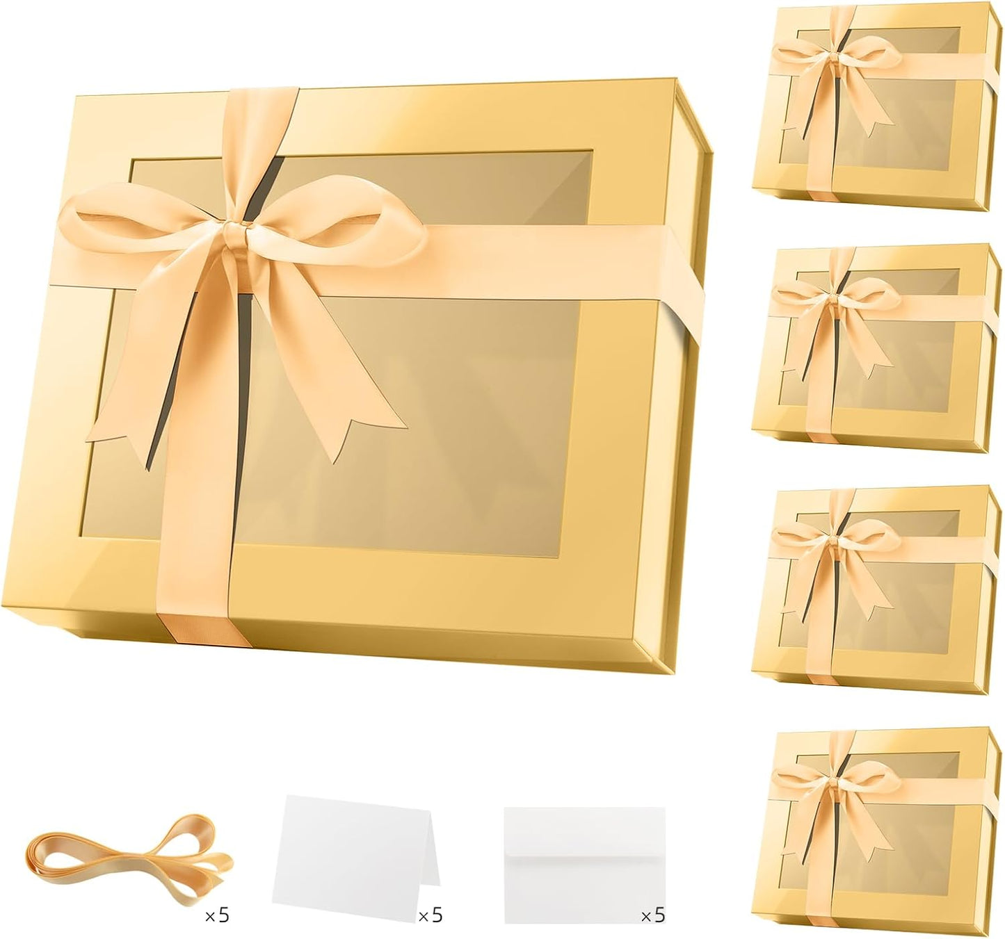 Extra Large Gold Gift Boxes with Windows for Special Occasions
