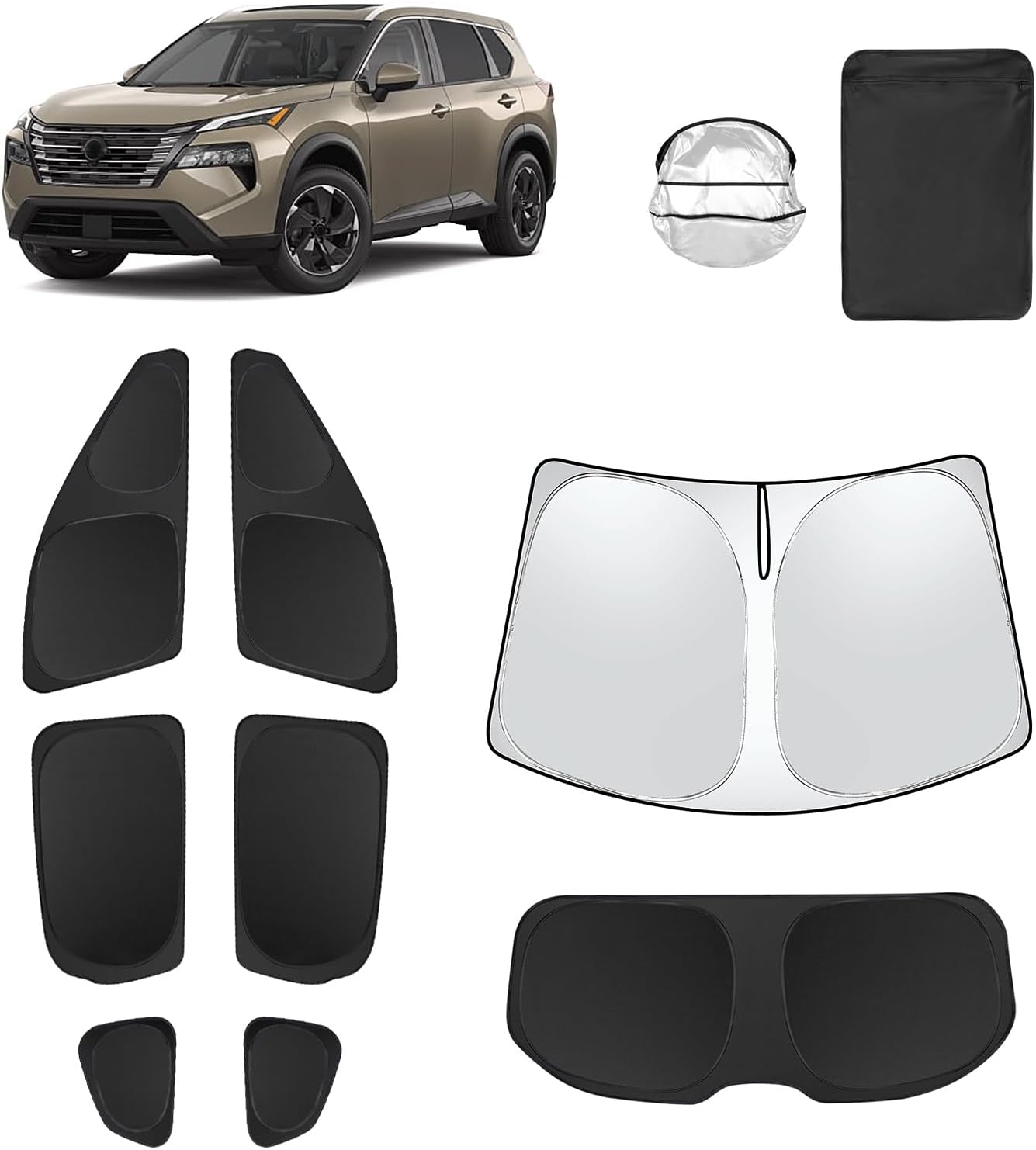 8pcs Car Window Shades for Nissan Rogue 2021-2025 Accessories