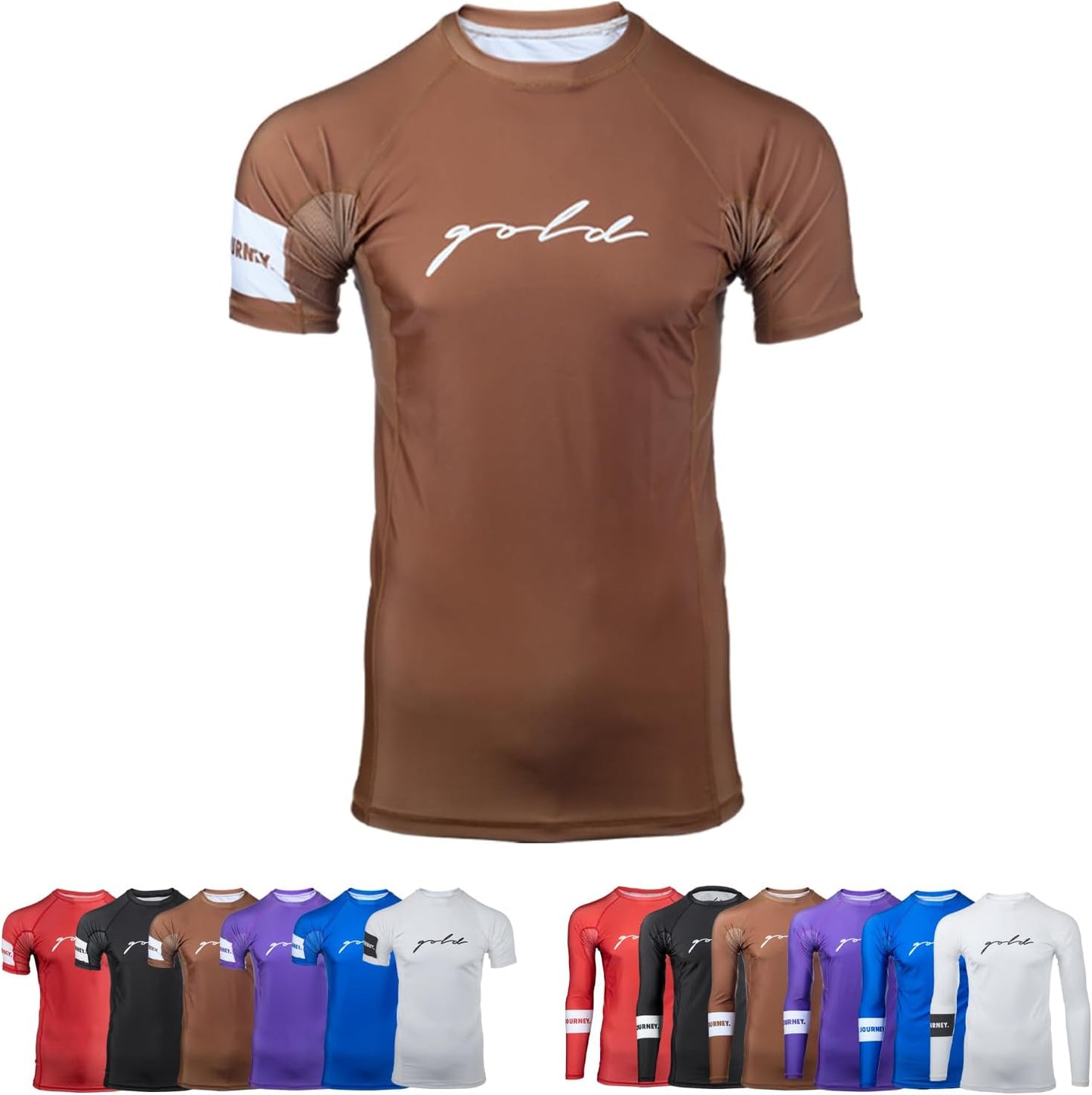 Gold BJJ Foundation Rash Guard - Perfect for No-Gi Jiu Jitsu