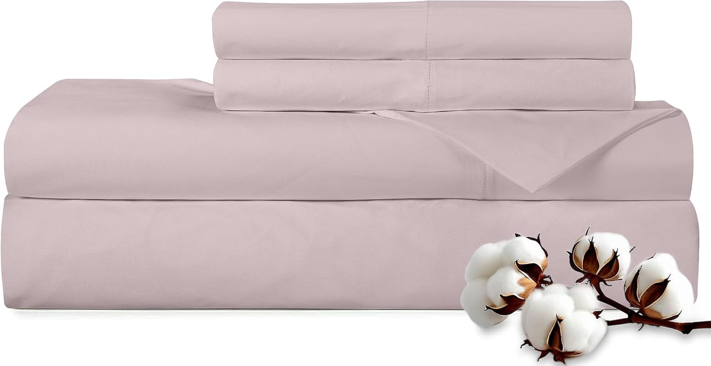 Luxurious 300 Thread Count Cotton Queen Sheet Set in Lavender