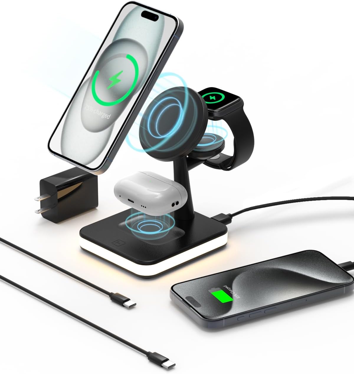 Wireless Charging Station with Light - Charge Multiple Devices!