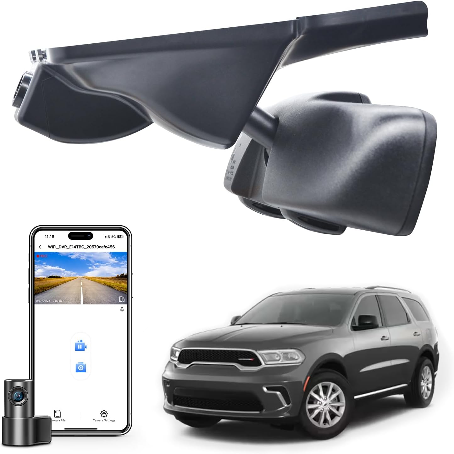 Mangoal Front 4K & Rear 1080P Dash Cam for Dodge Durango