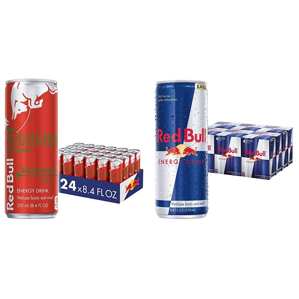 Red Bull Red Edition Watermelon and Original Energy Drink Bundle