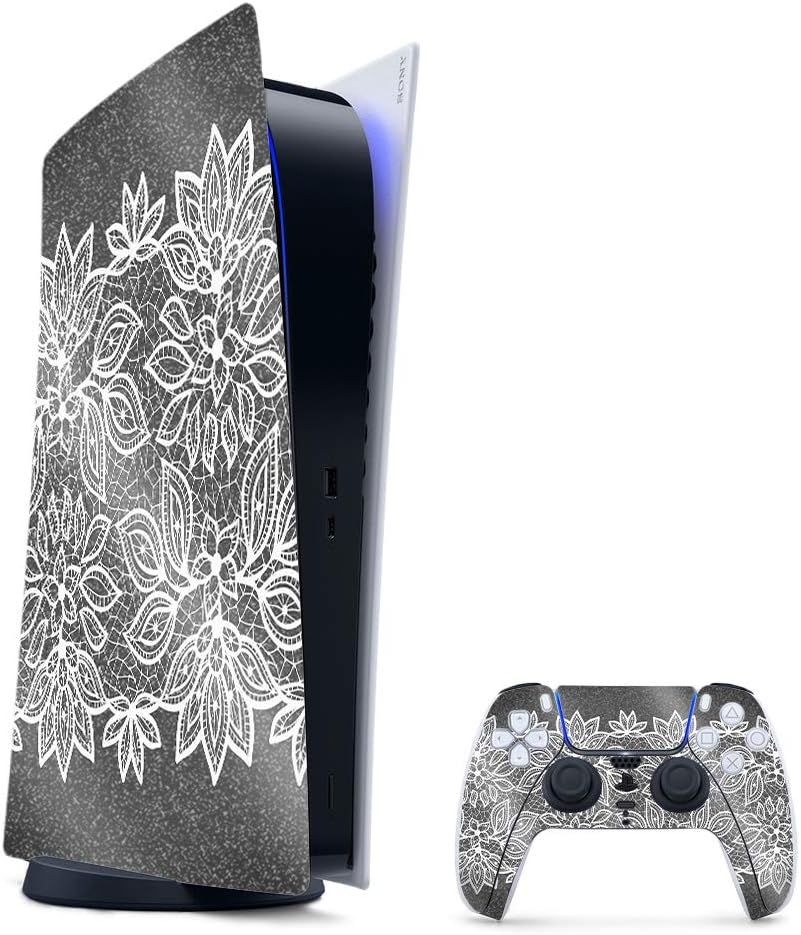 MightySkins Glossy Glitter Gaming Skin for PS5 - Floral Lace