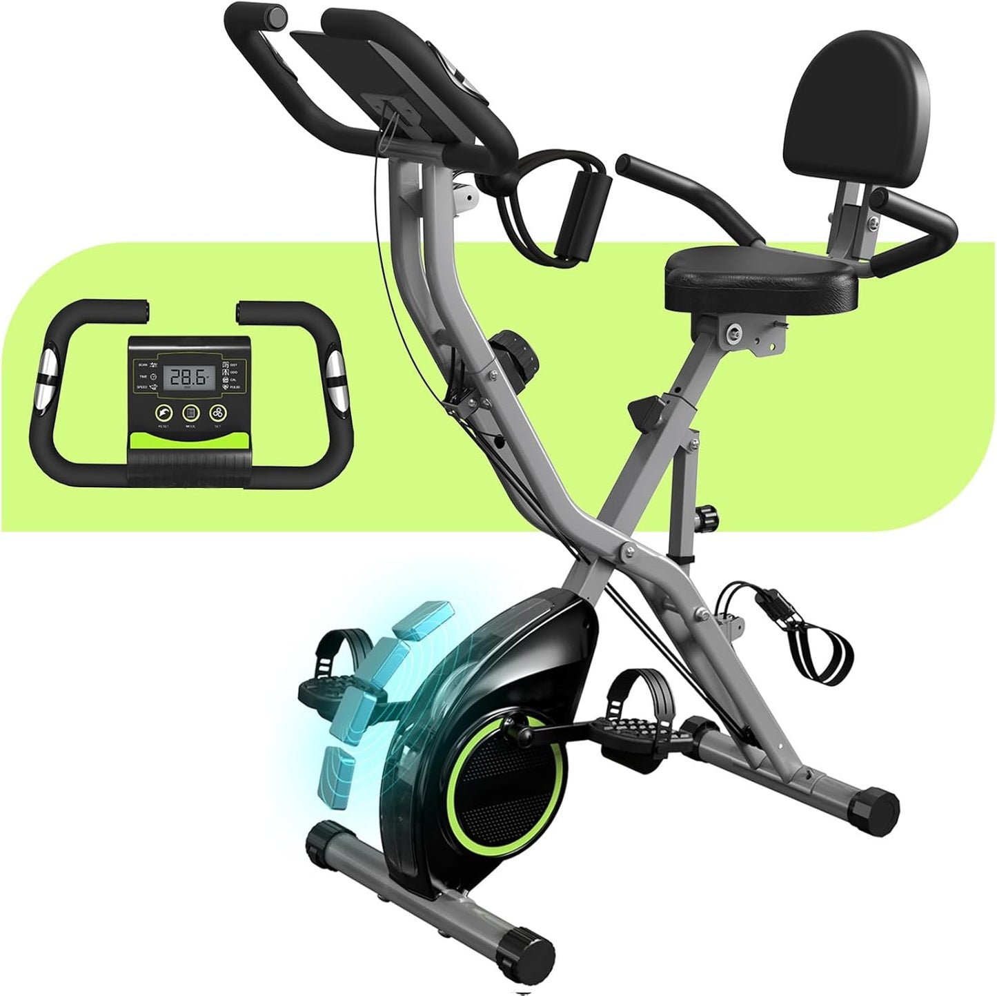 Foldable Exercise Bike with 16-Level Resistance for Home Use