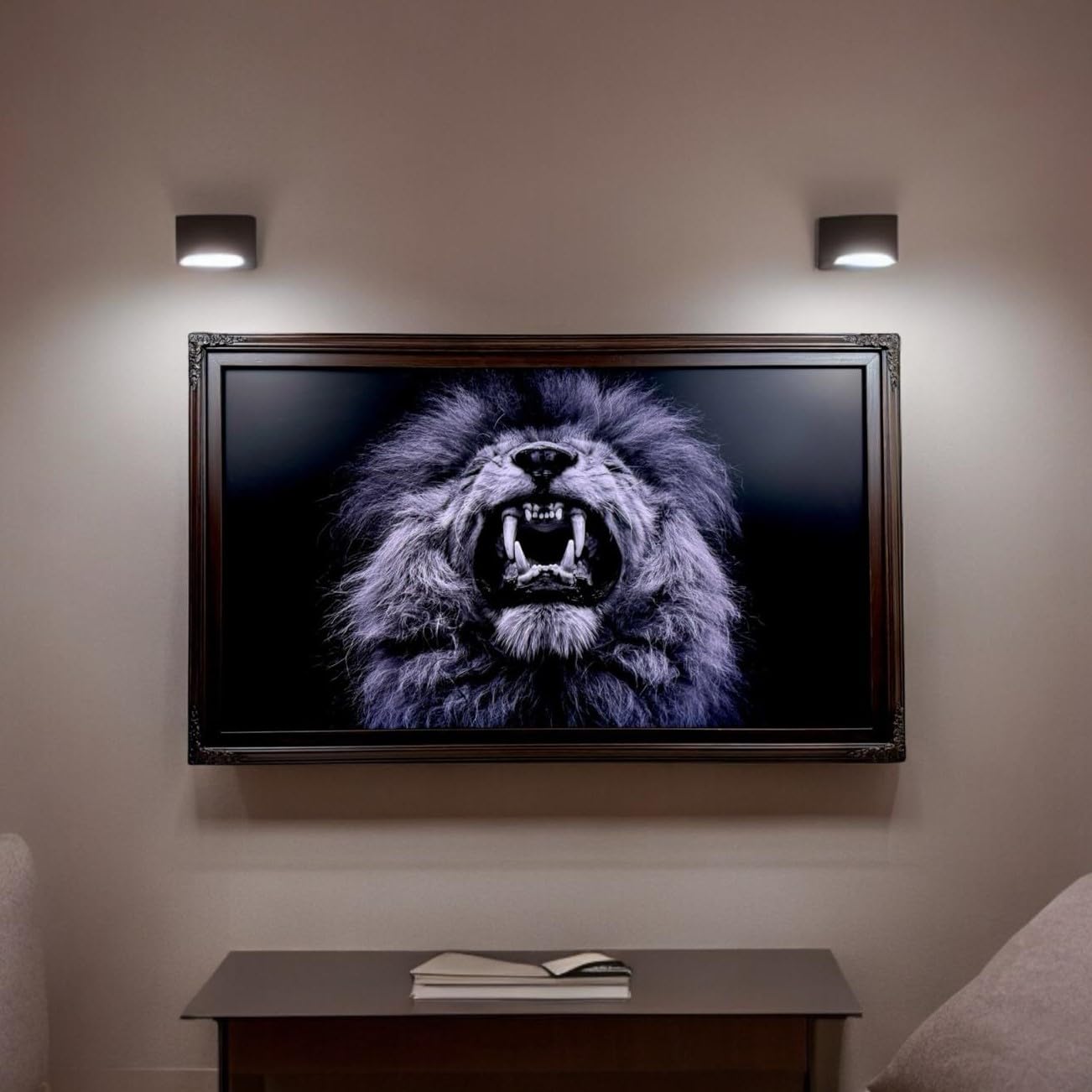 Handmade Dark Walnut TV Frame for 50 Samsung The Frame - Laredo Frame Factory