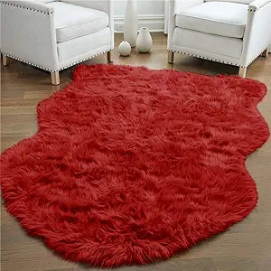 Gorilla Grip Fluffy Faux Fur Sheep Rug, 5x7, Soft and Plush