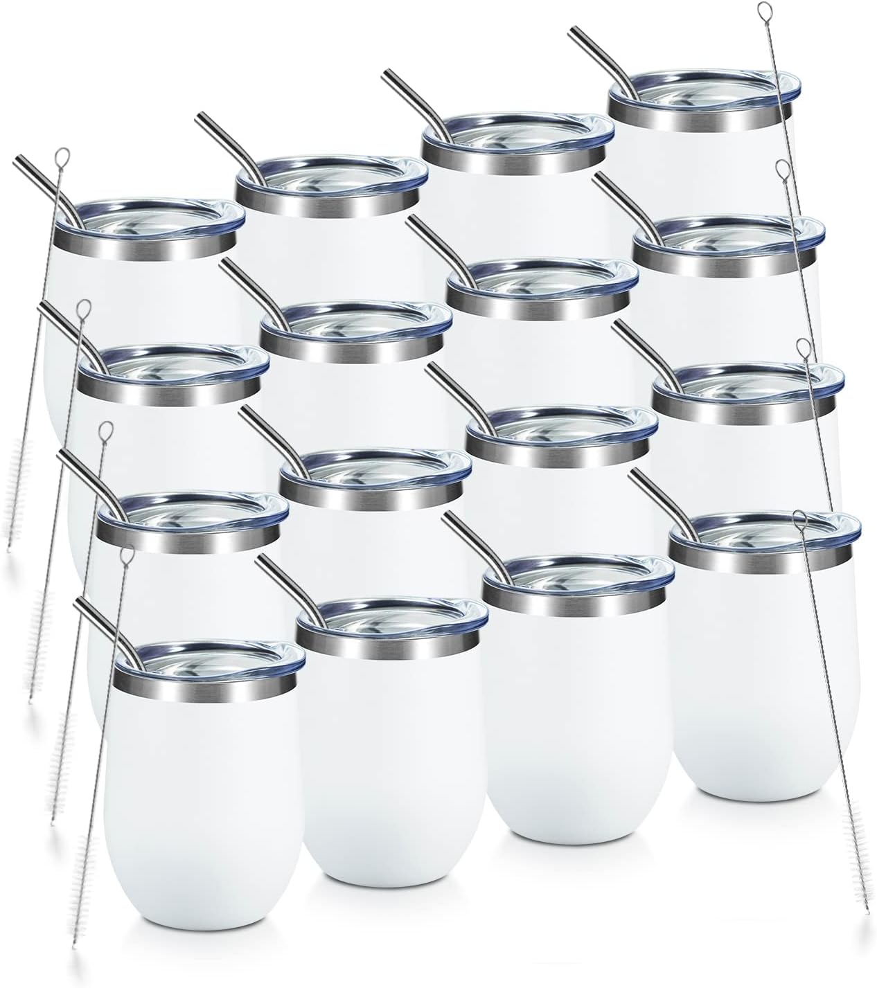 12oz Wine Tumbler with Lid and Straw for All Occasions
