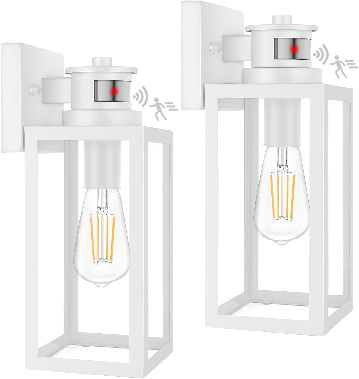 2-Pack Motion Sensor Outdoor Wall Lanterns for Home Security