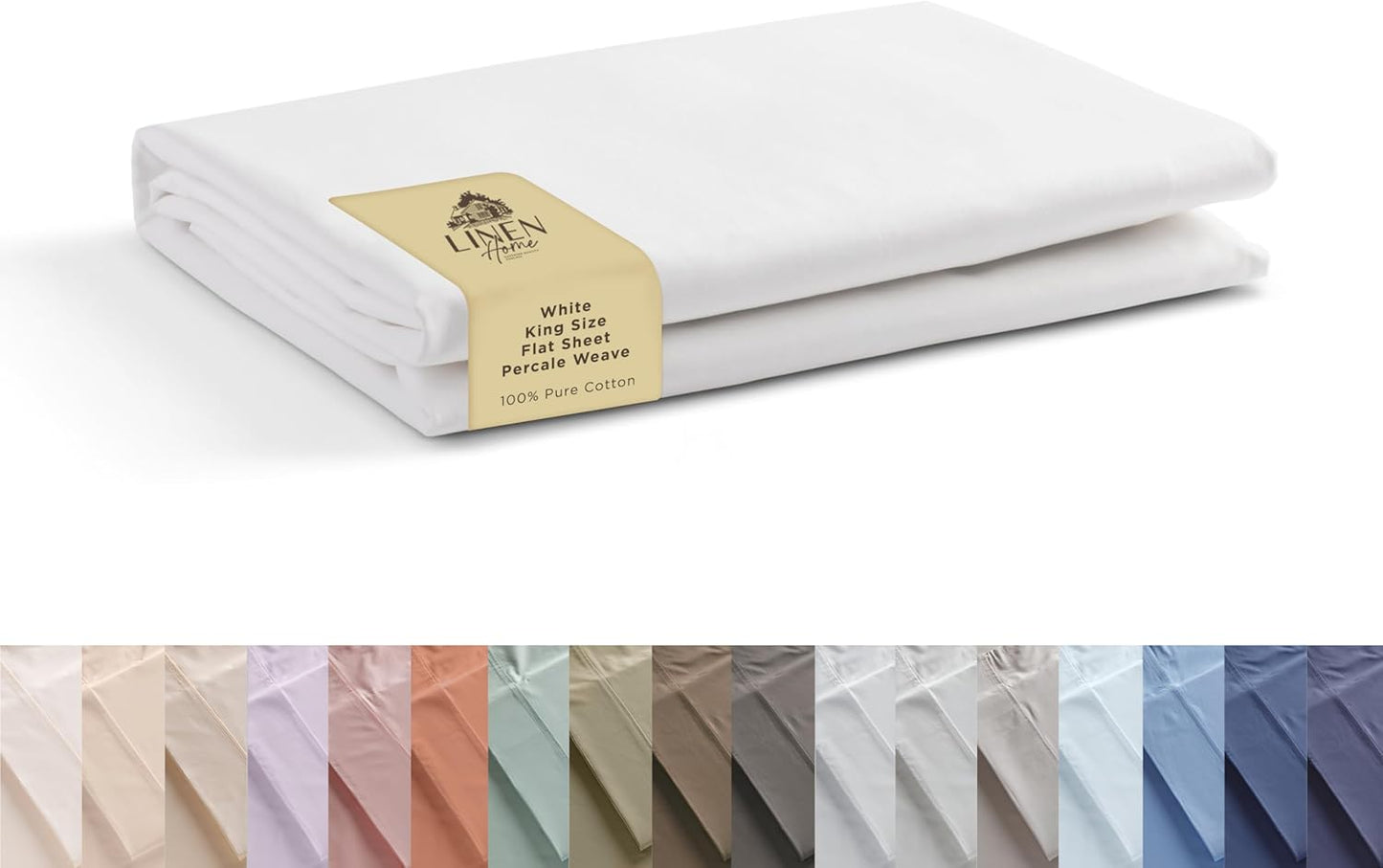 100% Cotton Percale King Flat Sheet - Crisp and Cool Luxury