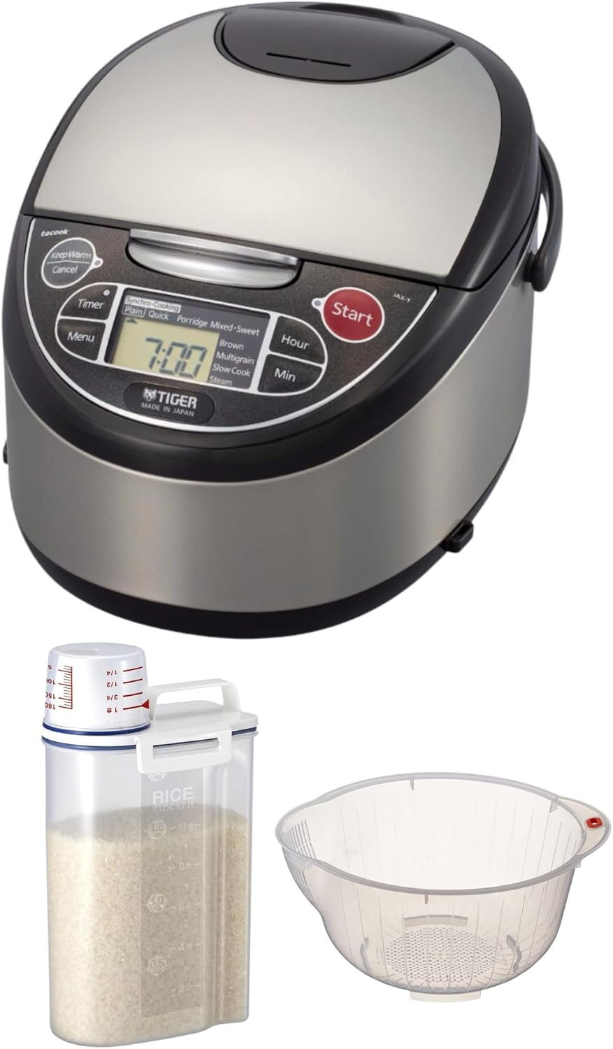 Tiger 10-Cup Fuzzy Logic Rice Cooker Bundle