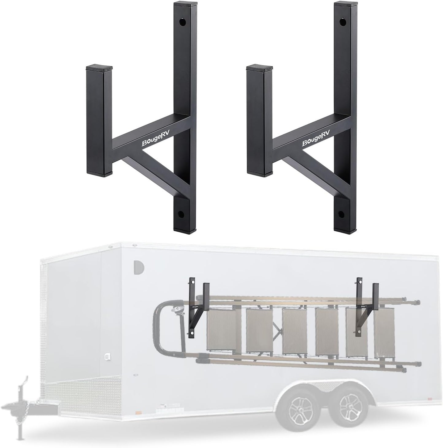 BougeRV Side Mount Trailer Ladder Rack for Heavy Duty Use