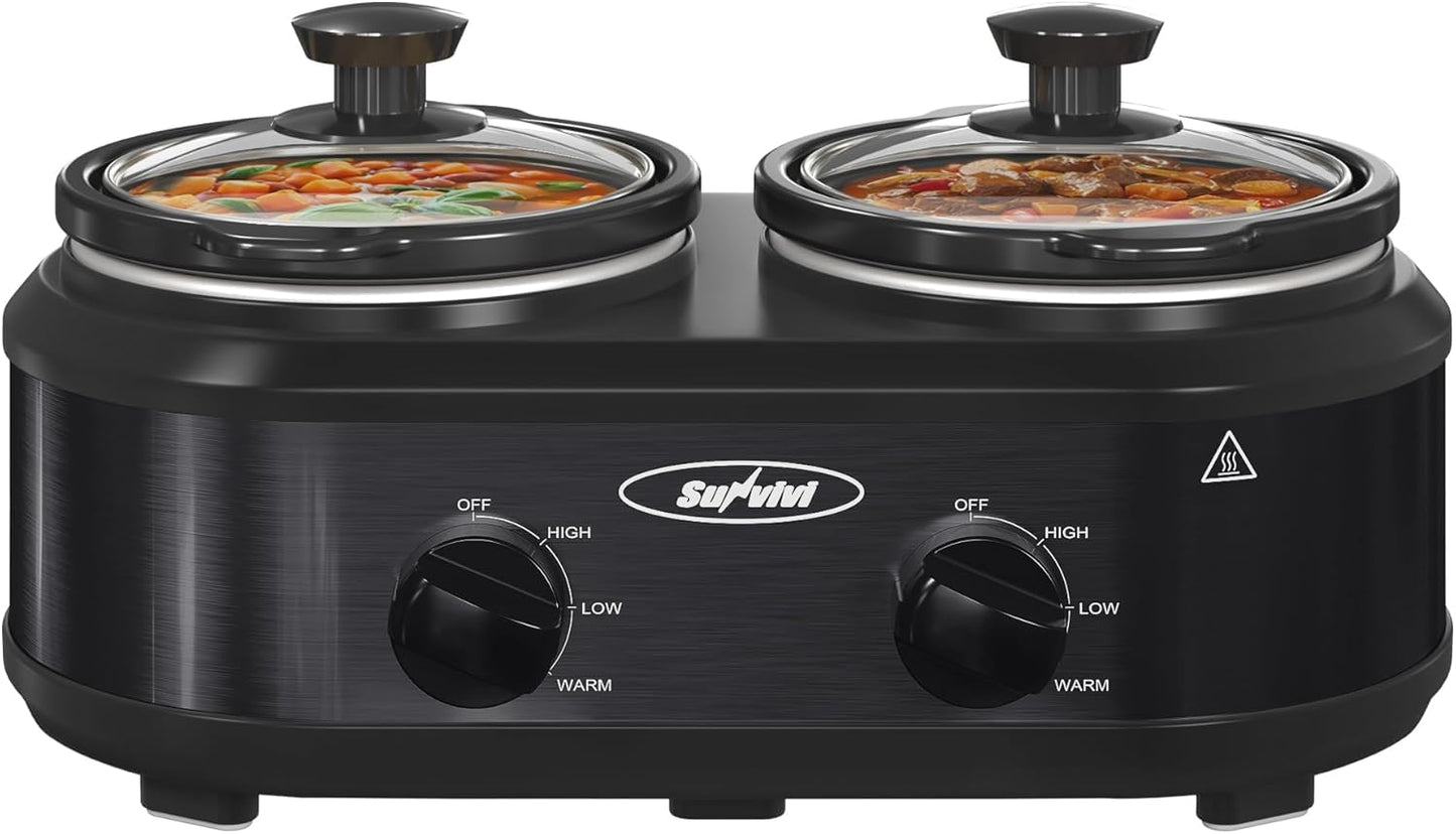 Sunvivi Double Slow Cooker for Effortless Meal Preparation
