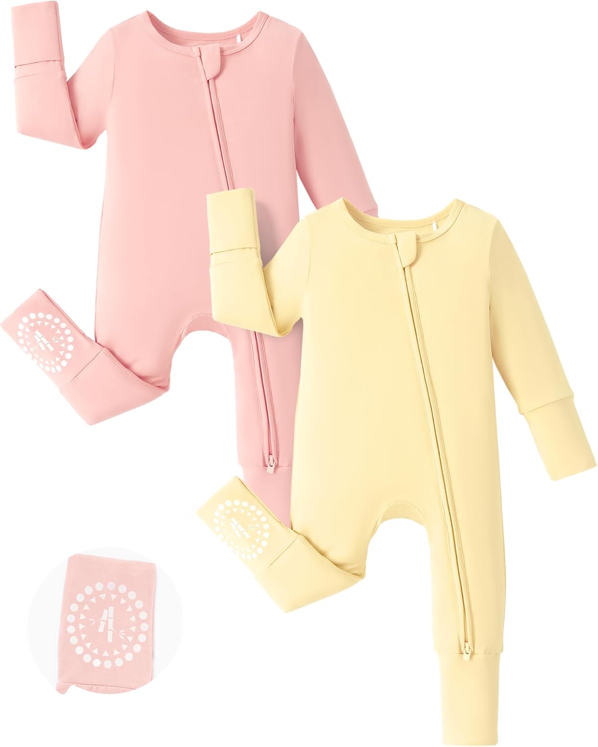 PATPAT Baby Footies for Boys and Girls - Soft Bamboo Viscose