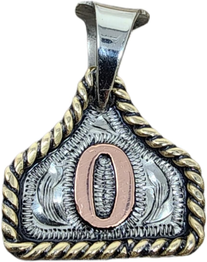 Custom Handmade Cow Tag Necklace with Copper Initial Pendant