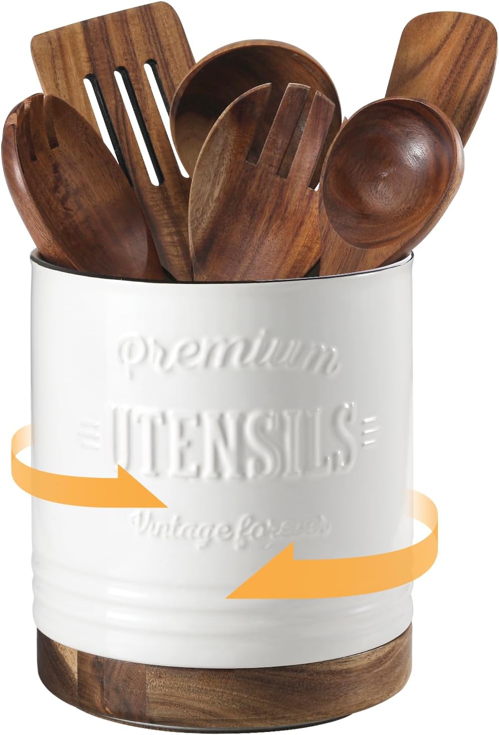 DOWAN 360 Rotating Extra Large Cooking Utensil Holder for Kitchen