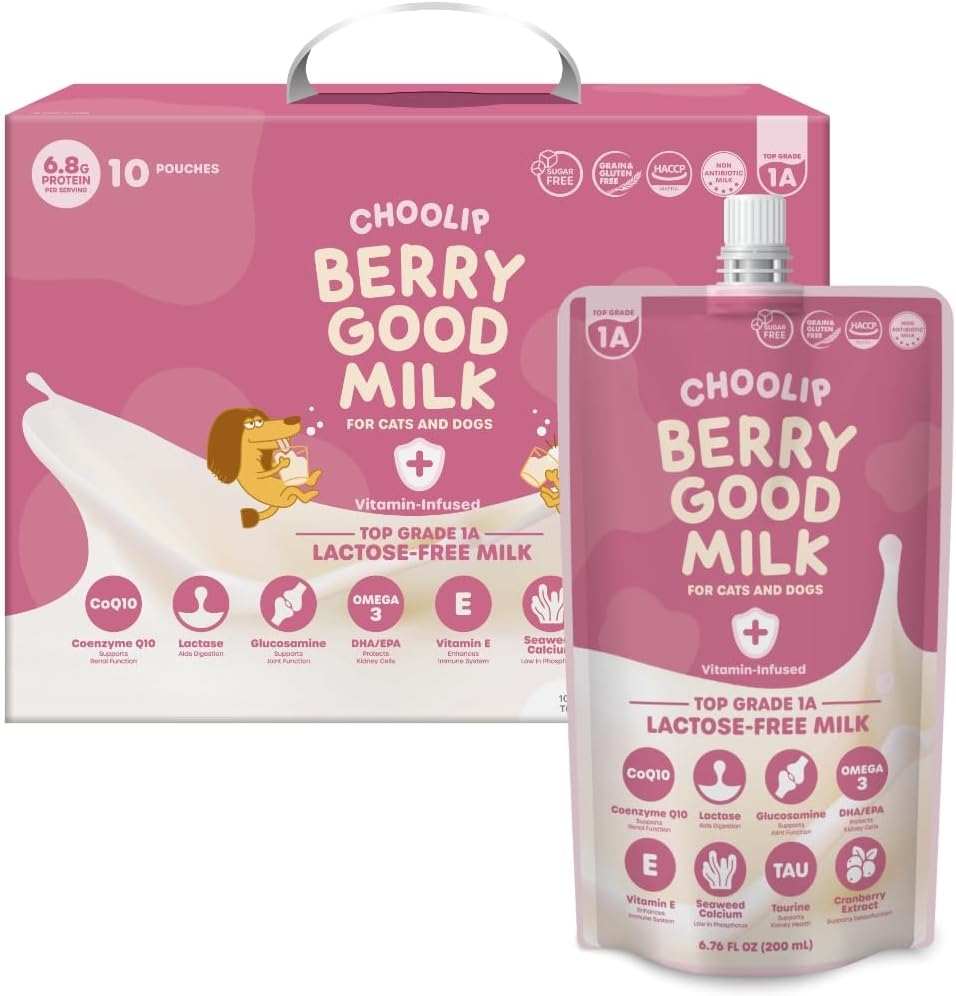 Choolip Berry Good Milk 10-Pack Lactose-Free Pet Drink for Health