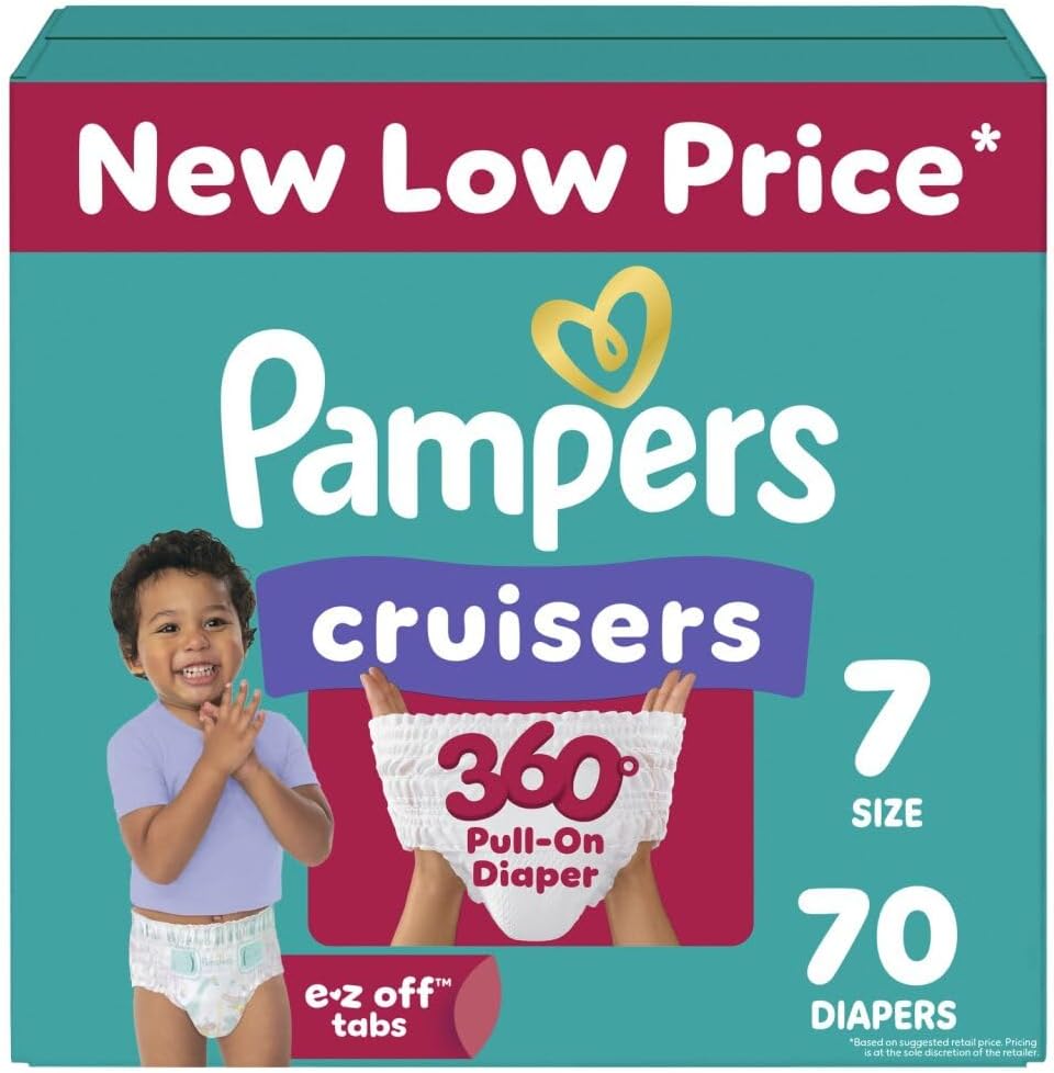 Pampers Cruisers 360 Size 7 Diapers for Ultimate Leakproof Protection