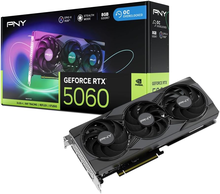 PNY NVIDIA GeForce RTX 5060 Epic-X ARGB OC Graphics Card Review