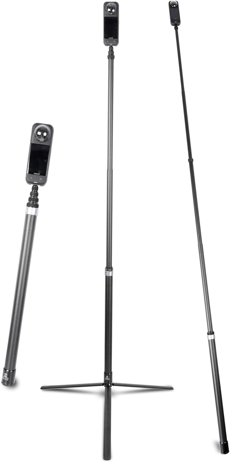 118 Carbon Fiber Extended Selfie Stick & Tripod for Insta360