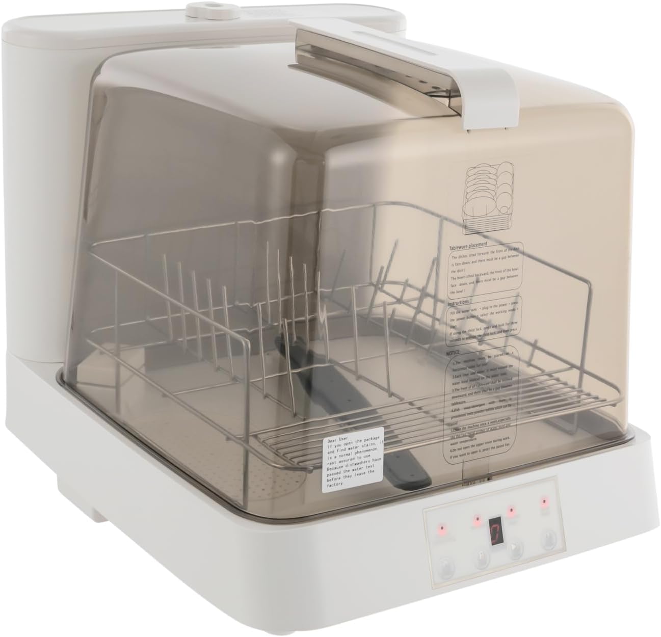Portable Countertop Dishwasher with 360 Rotating Spray Feature