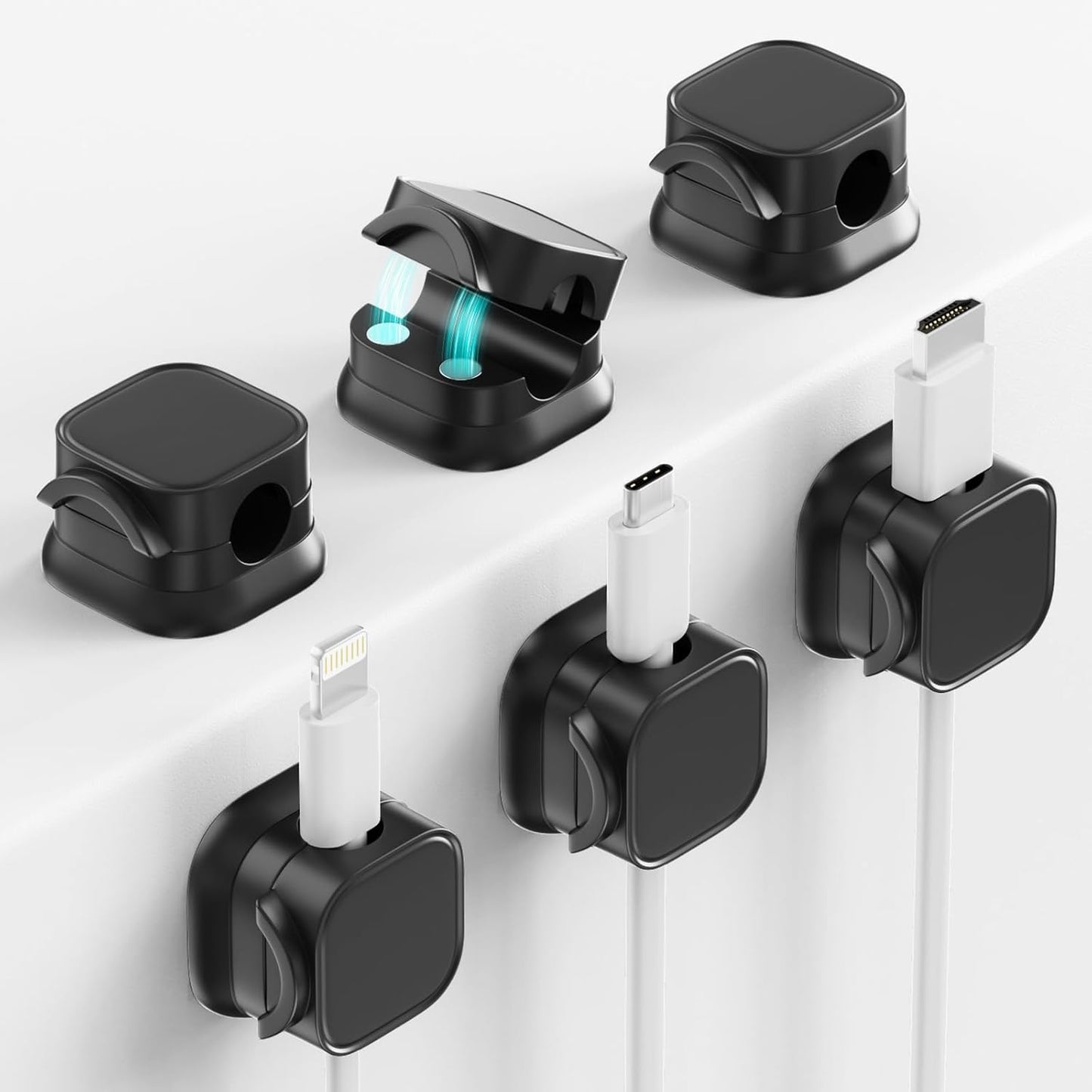 Effortless Cord Organization - 6PCS Magnetic Cable Clips