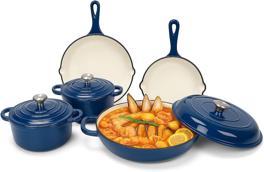 Nonstick Enameled Cast Iron Cookware Set for Perfect Meals