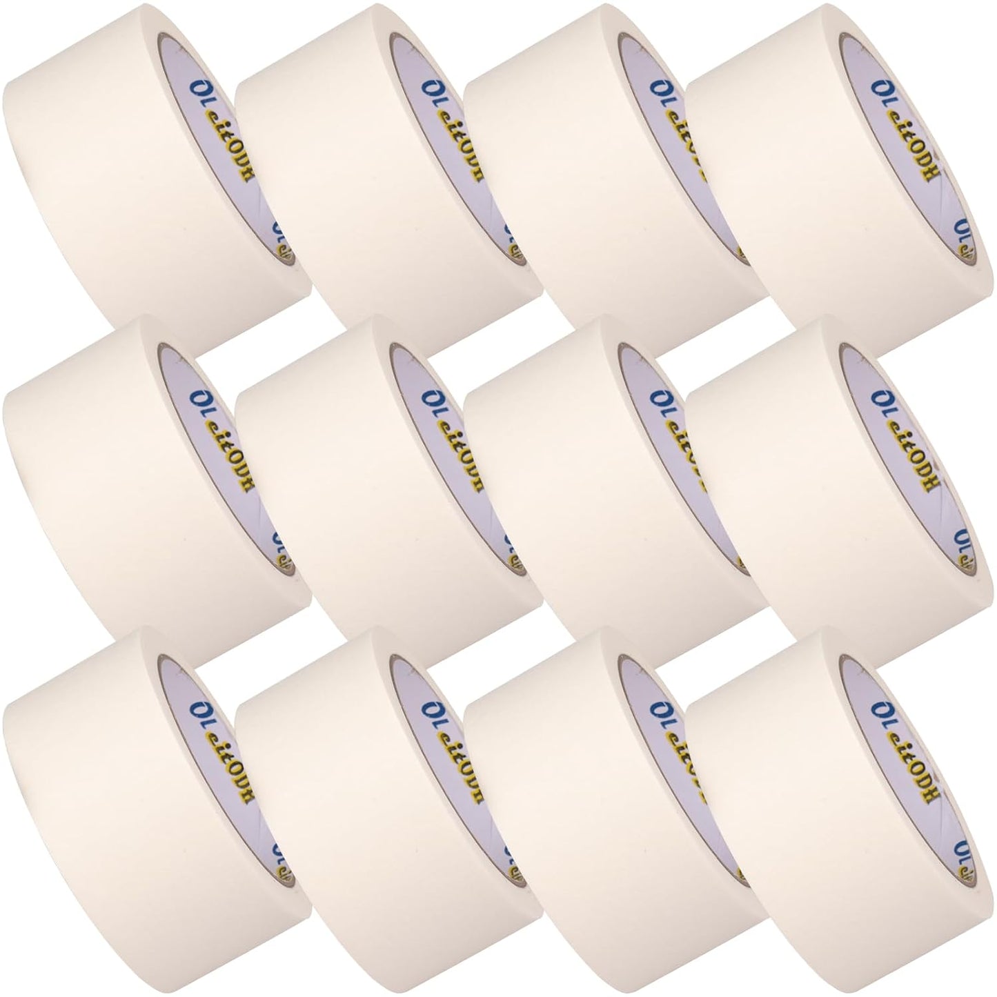 12 Rolls White Painters Tape Bulk for Flawless Wall Painting